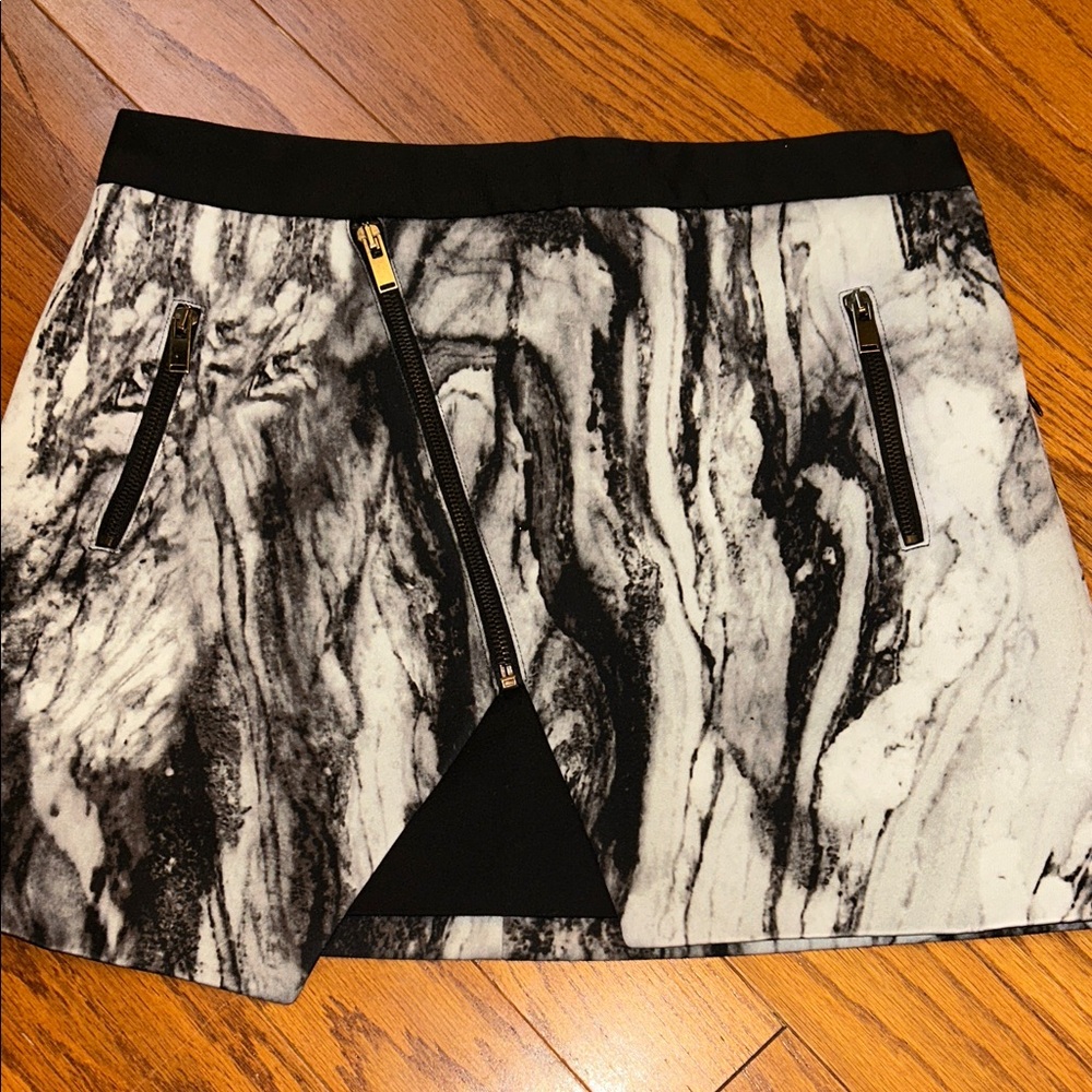 Zara Black and White Marble Skirt